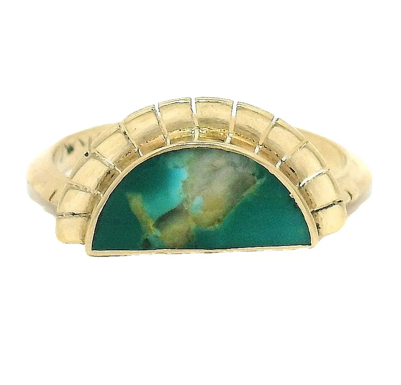 The Selene Ring - Gold Green Turquoise sold by Young In The Mountains