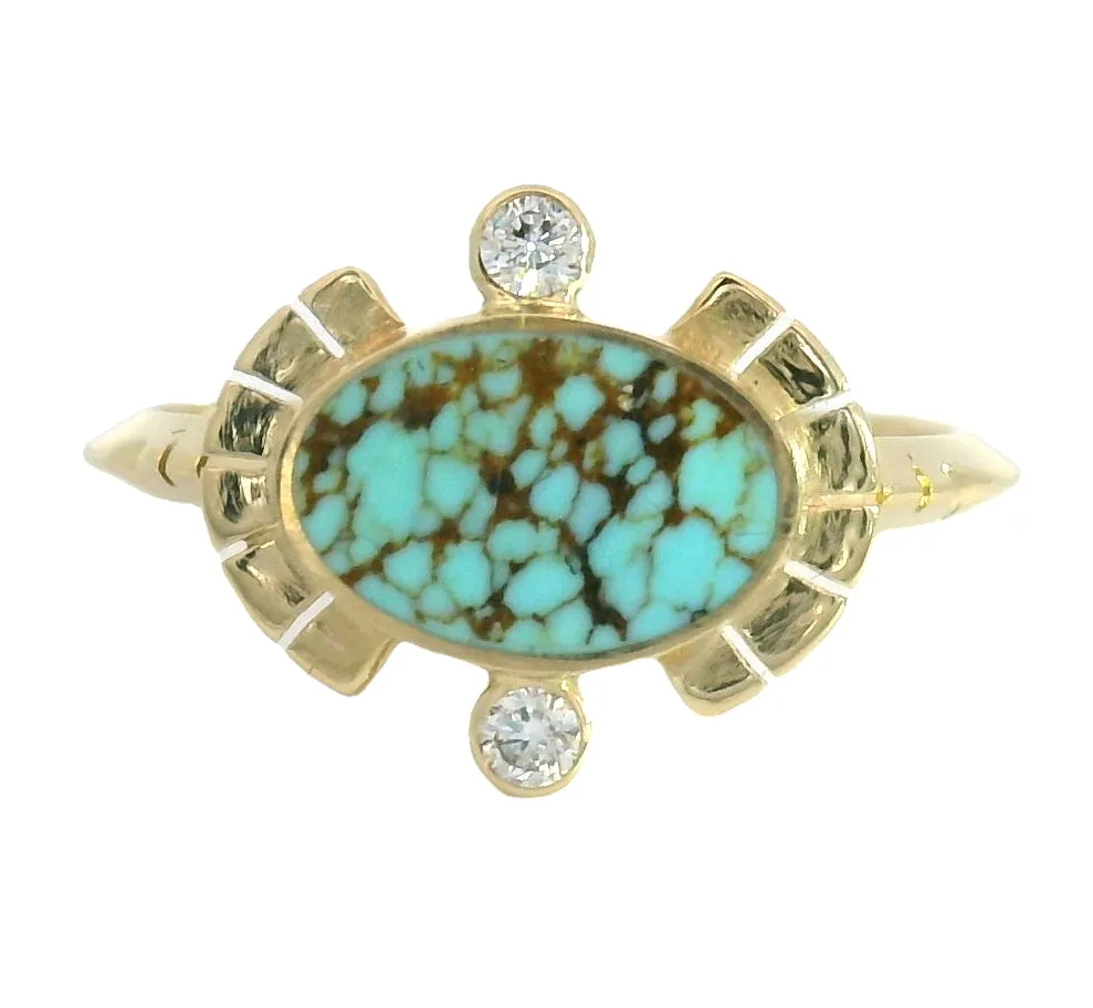 The Sol Ring - No. 8 Turquoise & White Diamond sold by Young In The Mountains