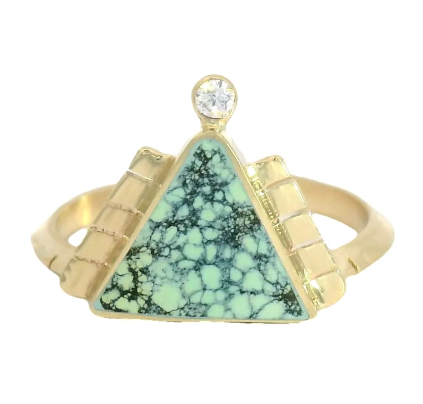 The Apex Ring - Peacock Turquoise sold by Young In The Mountains
