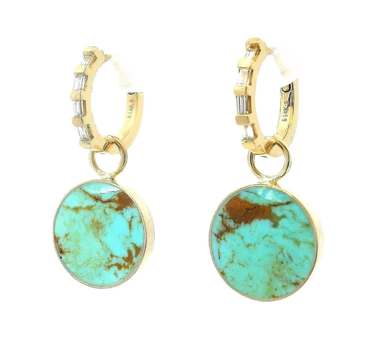 The Circ Earrings - Two Tone Turquoise sold by Young In The Mountains product image thumbnail 2