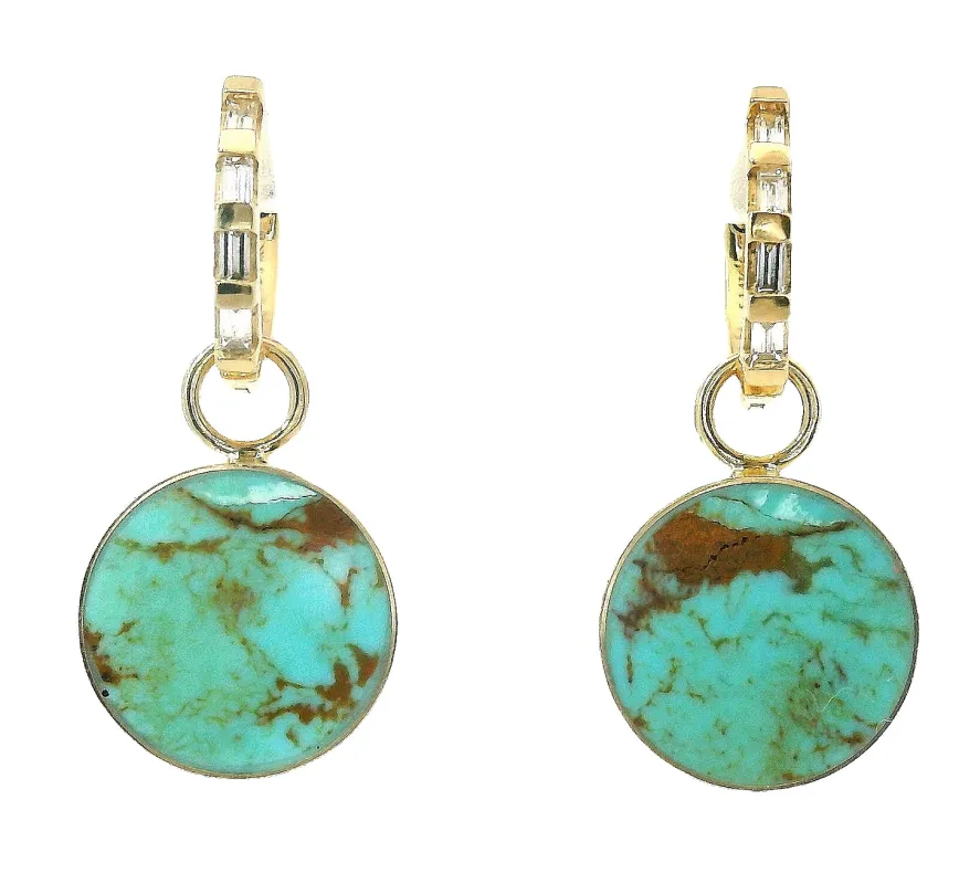 The Circ Earrings - Two Tone Turquoise sold by Young In The Mountains