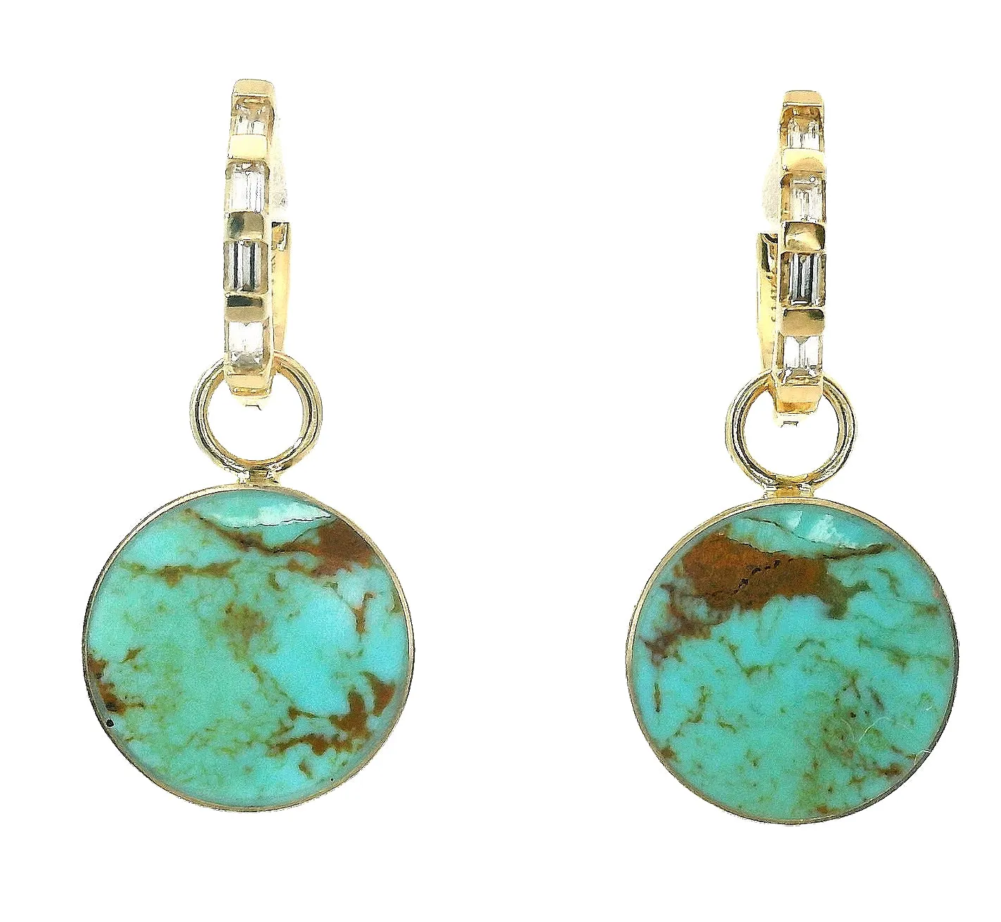 The Circ Earrings - Two Tone Turquoise sold by Young In The Mountains