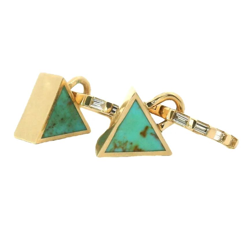 3-In-1 Reversible Giza Earrings - Black Jade & Two Tone Turquoise sold by Young In The Mountains