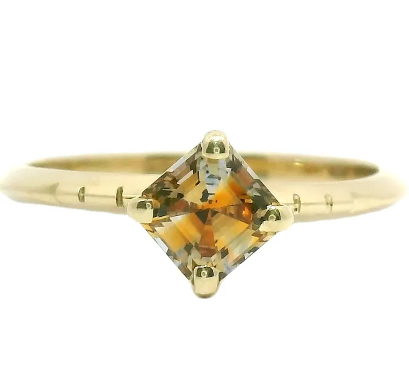 The Jesień - .76 ct. Asscher Montana Sapphire Ring sold by Young In The Mountains