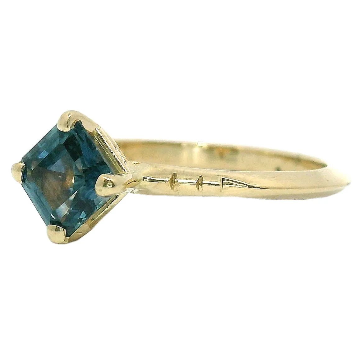 The Jjok - .96 ct. Asscher Montana Sapphire Ring sold by Young In The Mountains product image thumbnail 2