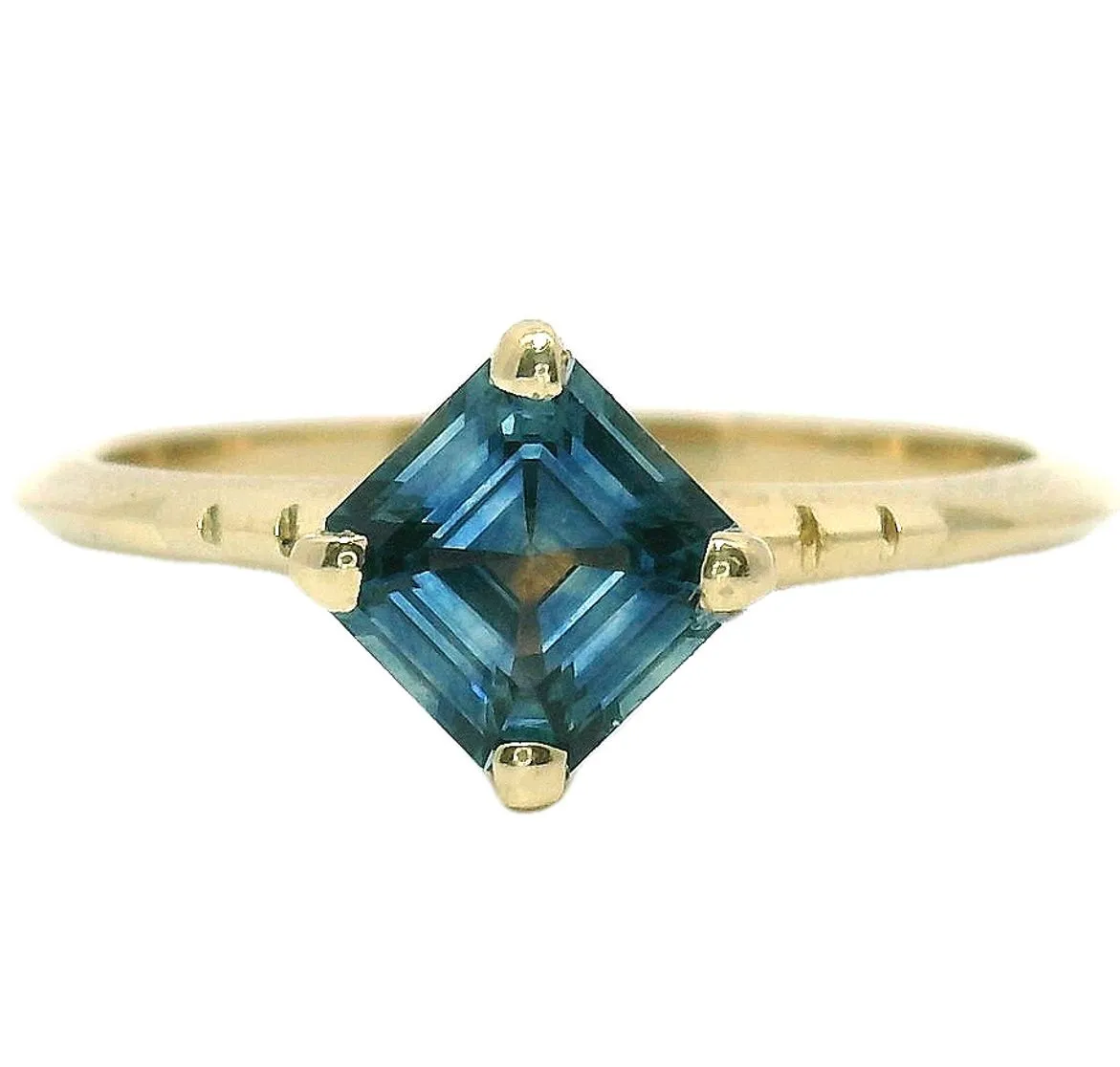 The Jjok - .96 ct. Asscher Montana Sapphire Ring sold by Young In The Mountains