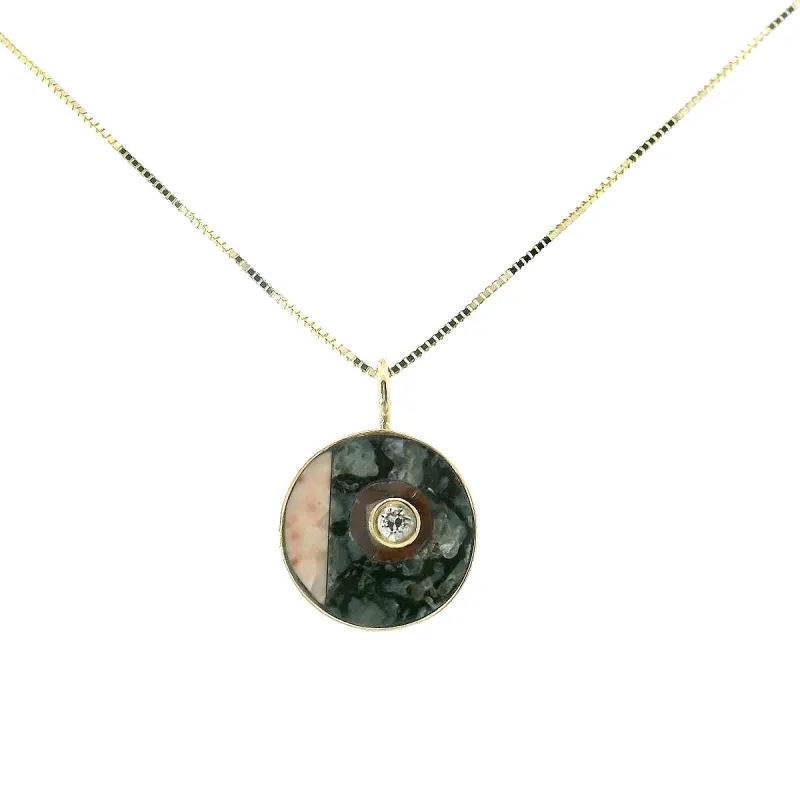 SECONDS JEWELRY: Mosaic style necklace w/ diamond sold by Young In The Mountains
