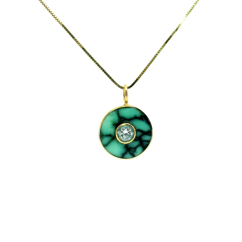 SECONDS JEWELRY : Cerclen Necklace - Turquoise & Diamond sold by Young In The Mountains