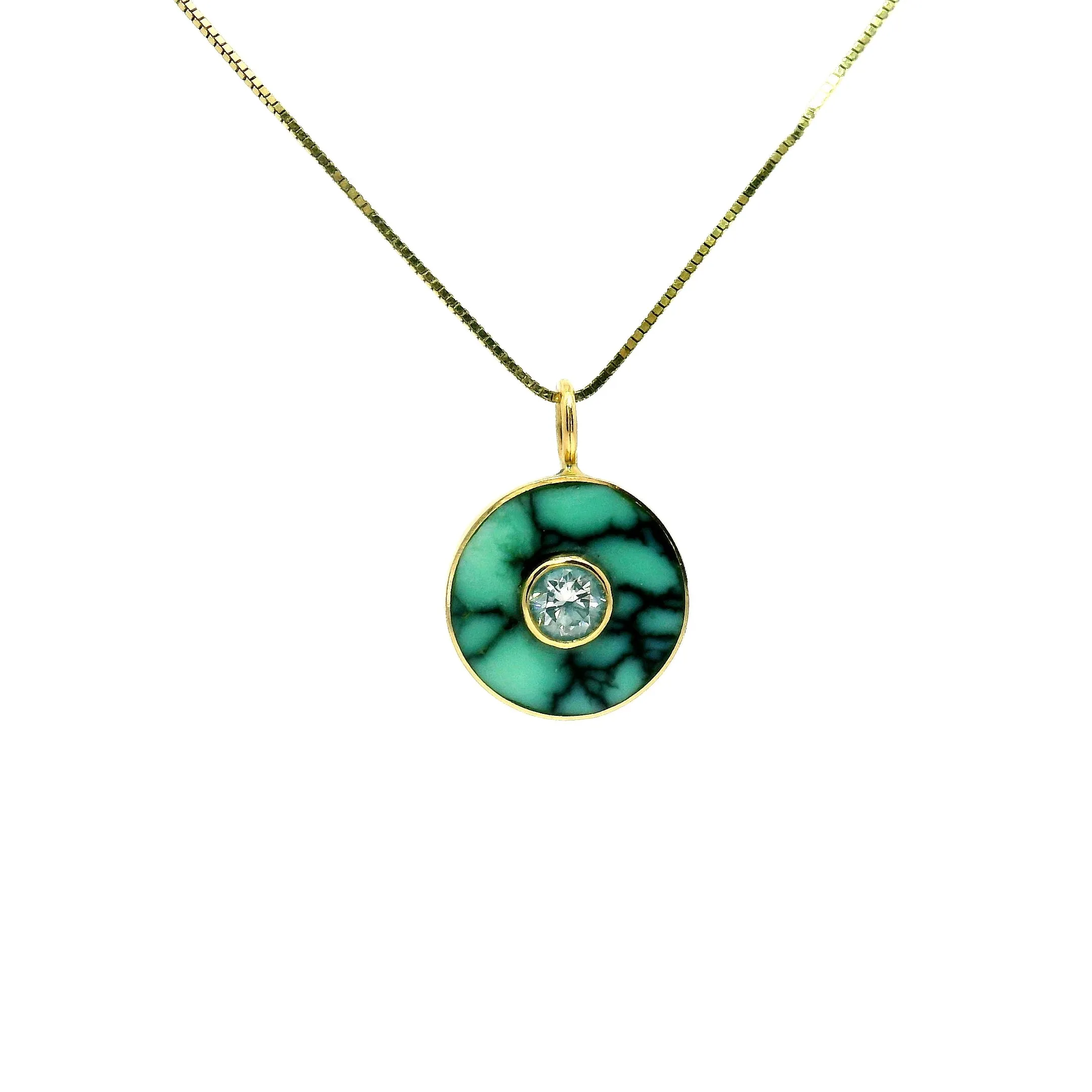 SECONDS JEWELRY : Cerclen Necklace - Turquoise & Diamond sold by Young In The Mountains