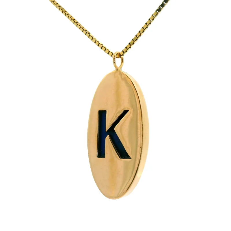 SECONDS JEWELRY : Initial Necklace - Colorado Lapis Lazuli sold by Young In The Mountains