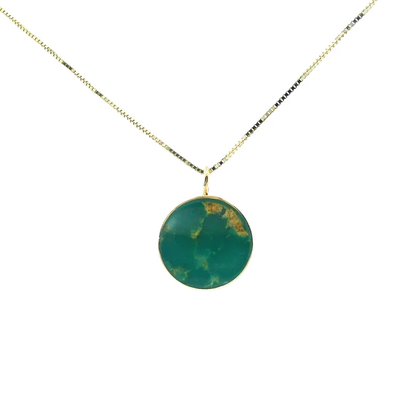 SECONDS JEWELRY : Circ Necklace - Kingman Gold Green Turquoise sold by Young In The Mountains
