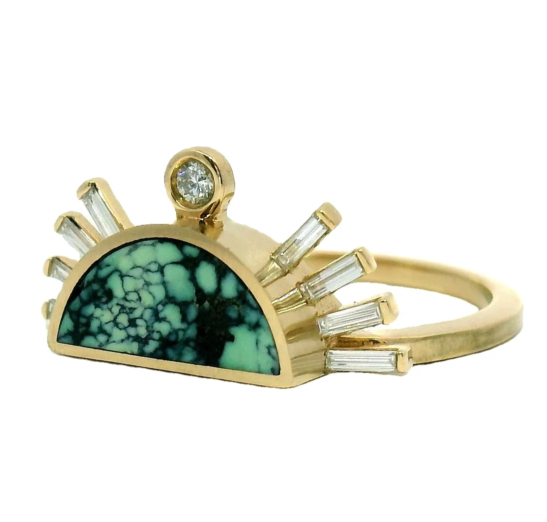 Rising Sol Baguette Ring - Peacock Turquoise sold by Young In The Mountains product image thumbnail 2