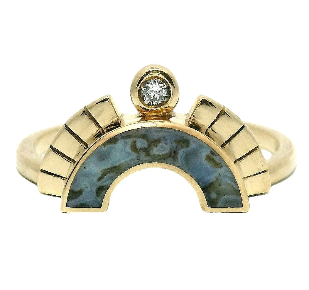 Rising Sol Ring Crown - White Dinosaur Bone sold by Young In The Mountains