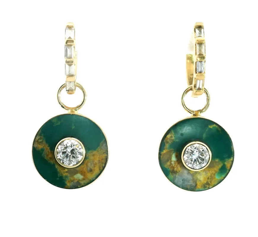 The Cerclen Hoop Earrings - Gold Green Turquoise sold by Young In The Mountains