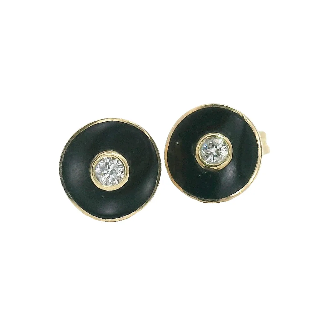Shobu Stud Earrings - Black Jade sold by Young In The Mountains product image thumbnail 2