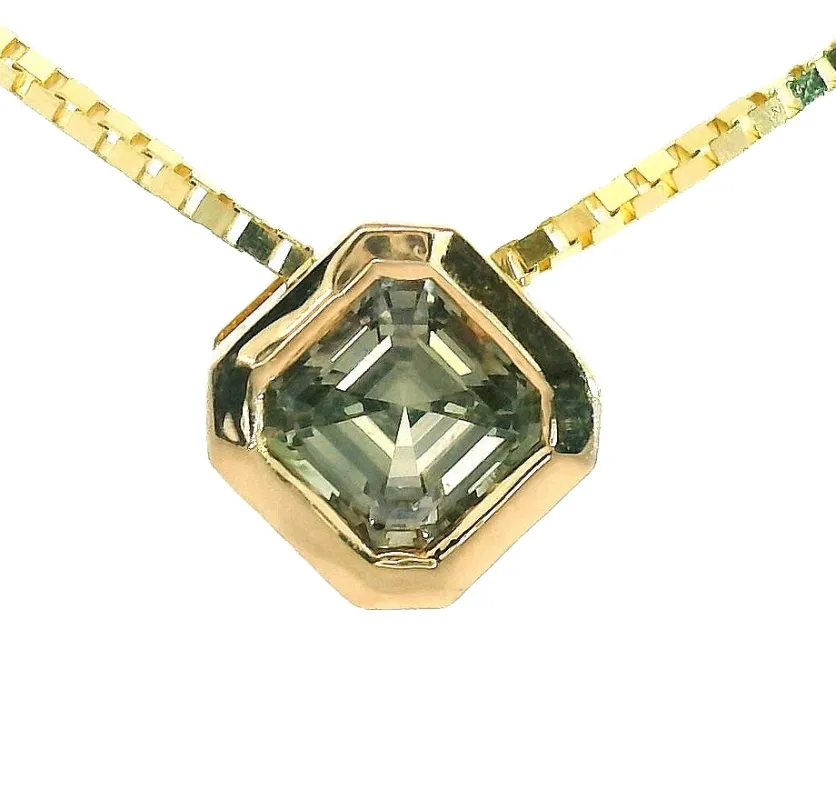 Asscher Montana Sapphire Pendant No. 1 sold by Young In The Mountains