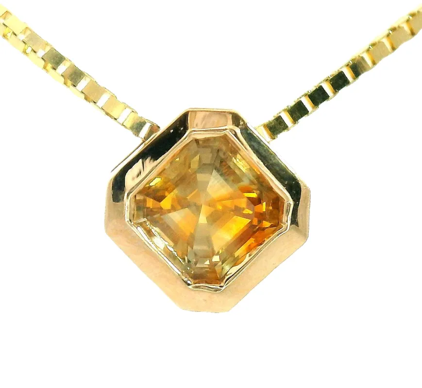 Asscher Montana Sapphire Pendant No. 2 sold by Young In The Mountains