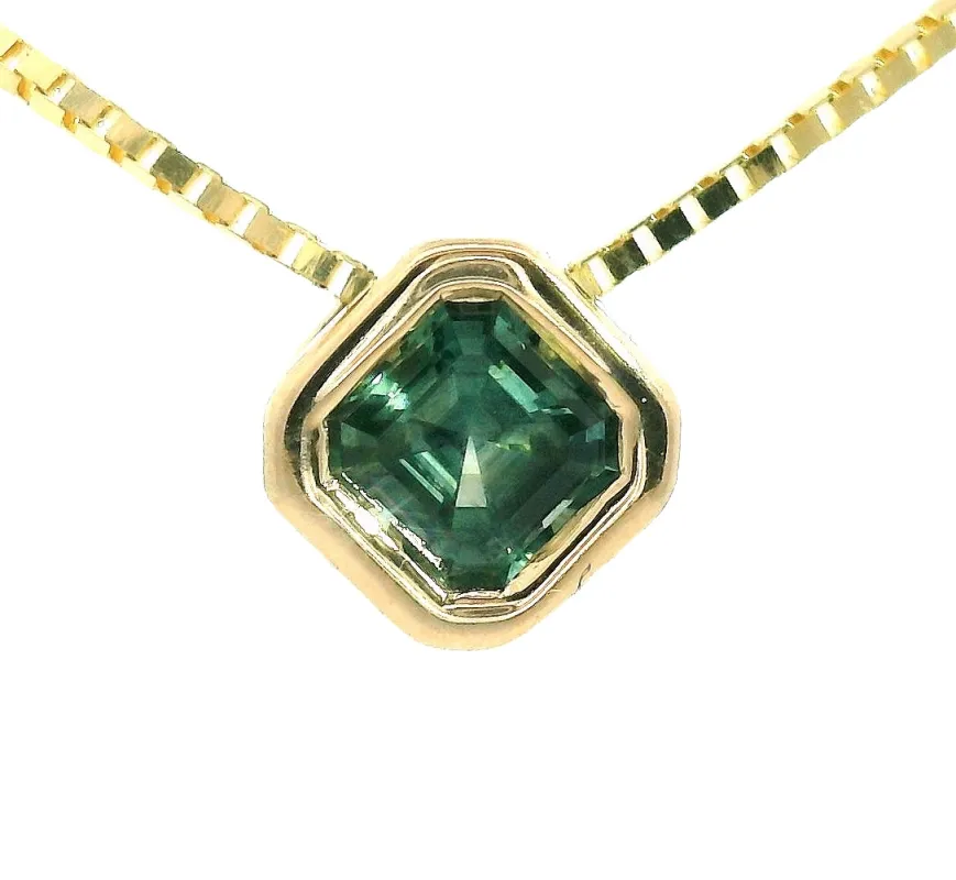 Asscher Montana Sapphire Pendant No. 4 sold by Young In The Mountains