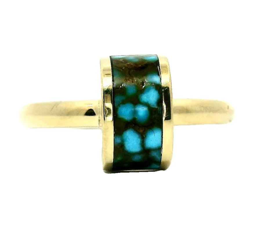 The Luna Ring - Red Web Turquoise sold by Young In The Mountains