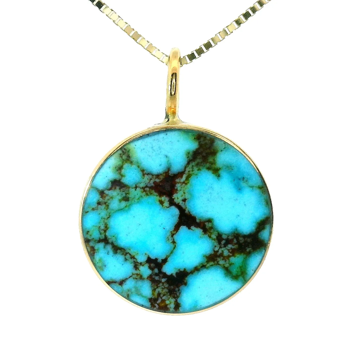 The Circ Necklace - Polychrome Turquoise sold by Young In The Mountains