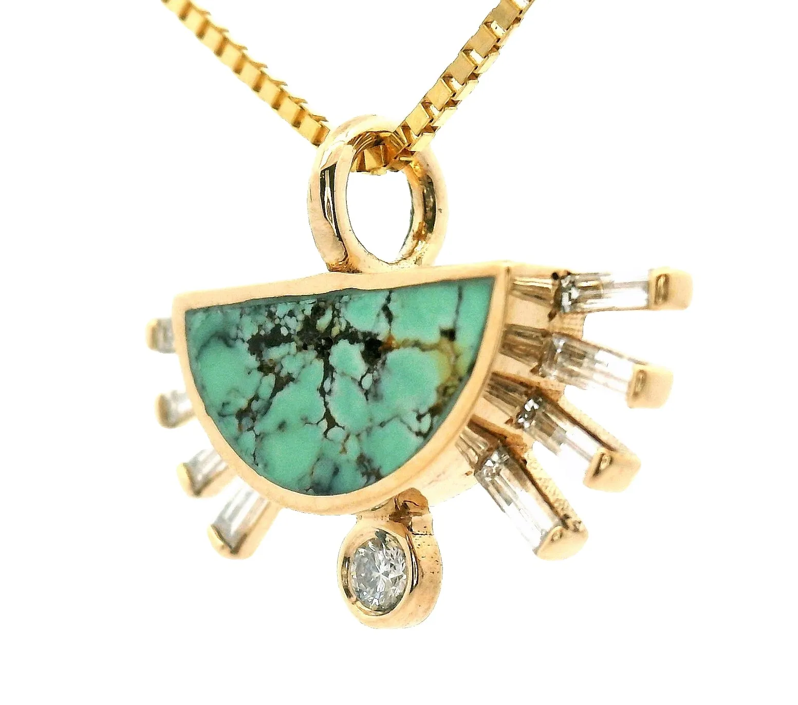 Baguette Diamond Rising Sol Necklace sold by Young In The Mountains product image thumbnail 2