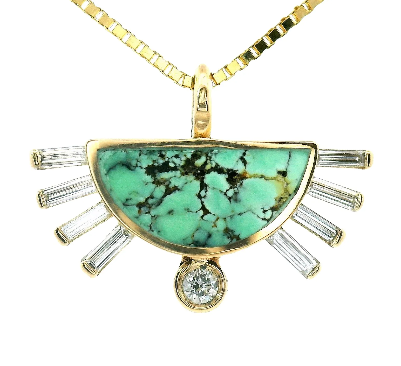 Baguette Diamond Rising Sol Necklace sold by Young In The Mountains