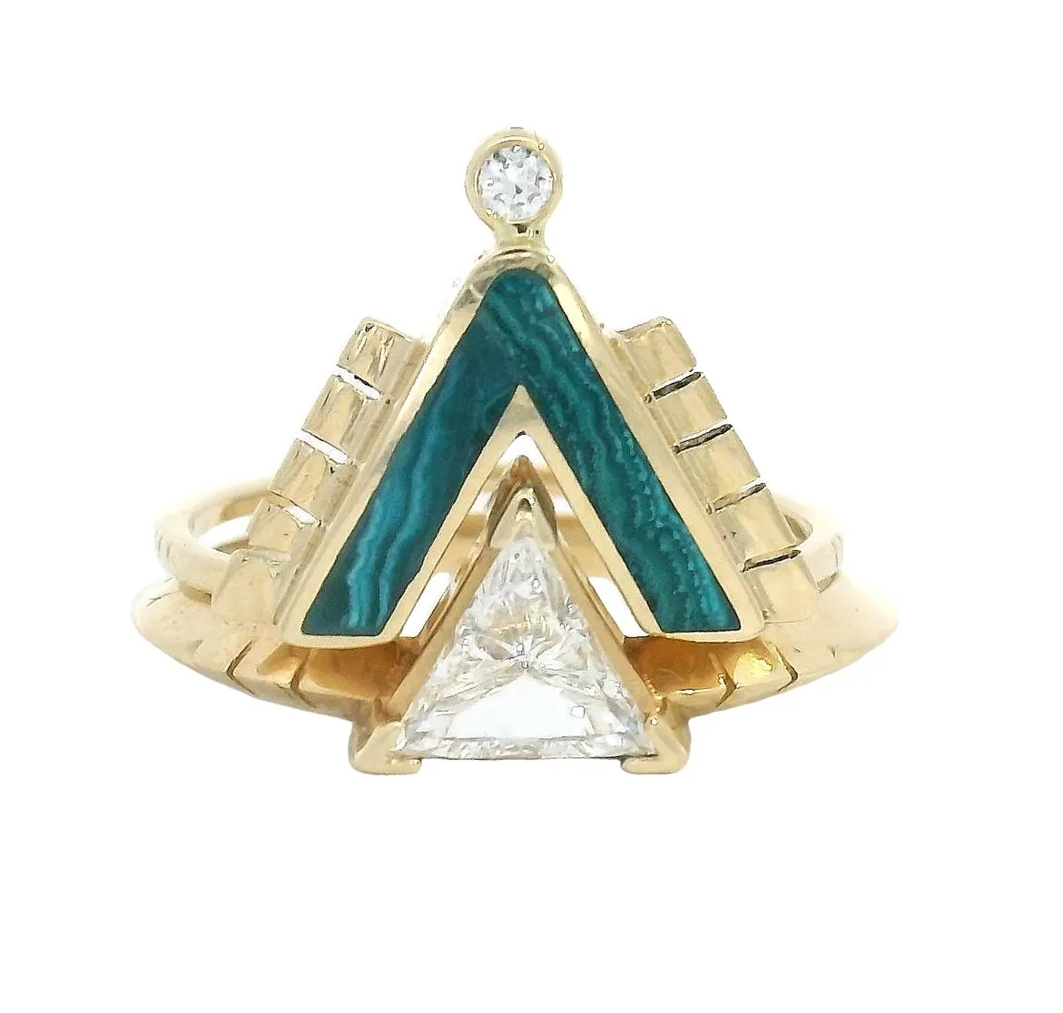 Triangle Diamond Solitaire Ring sold by Young In The Mountains