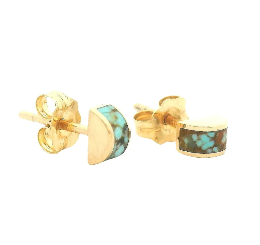 Luna Stud Earrings - No. 8 Turquoise sold by Young In The Mountains