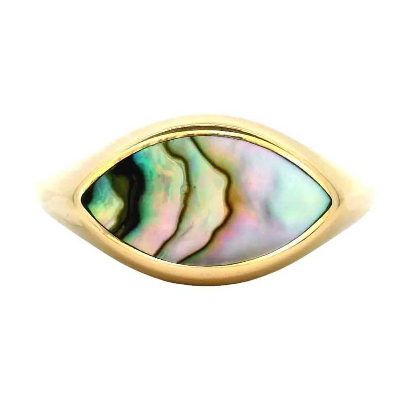 Marquise Signet Ring - Abalone Shell sold by Young In The Mountains