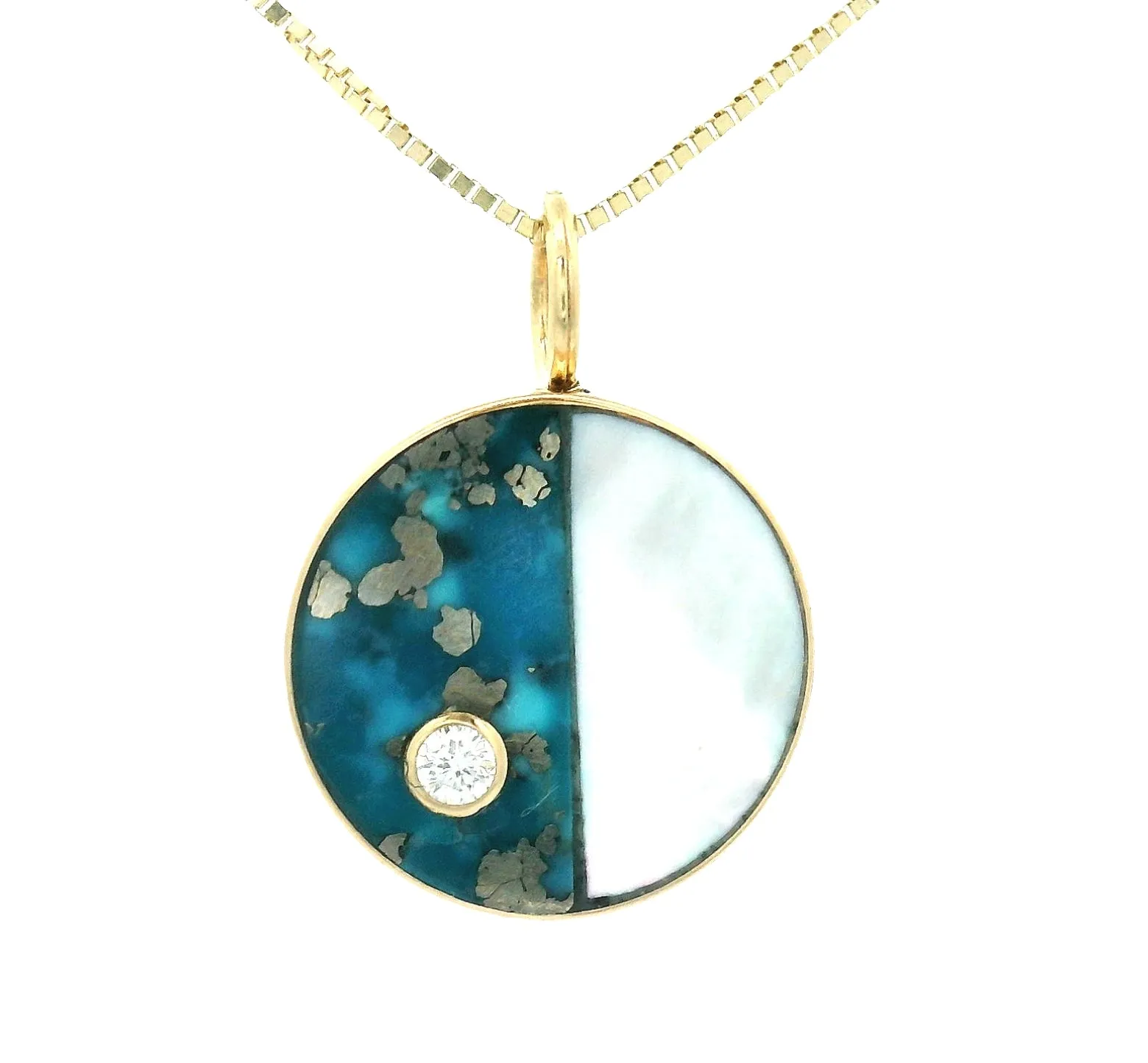 Moon Phase Pendant - First Quarter sold by Young In The Mountains