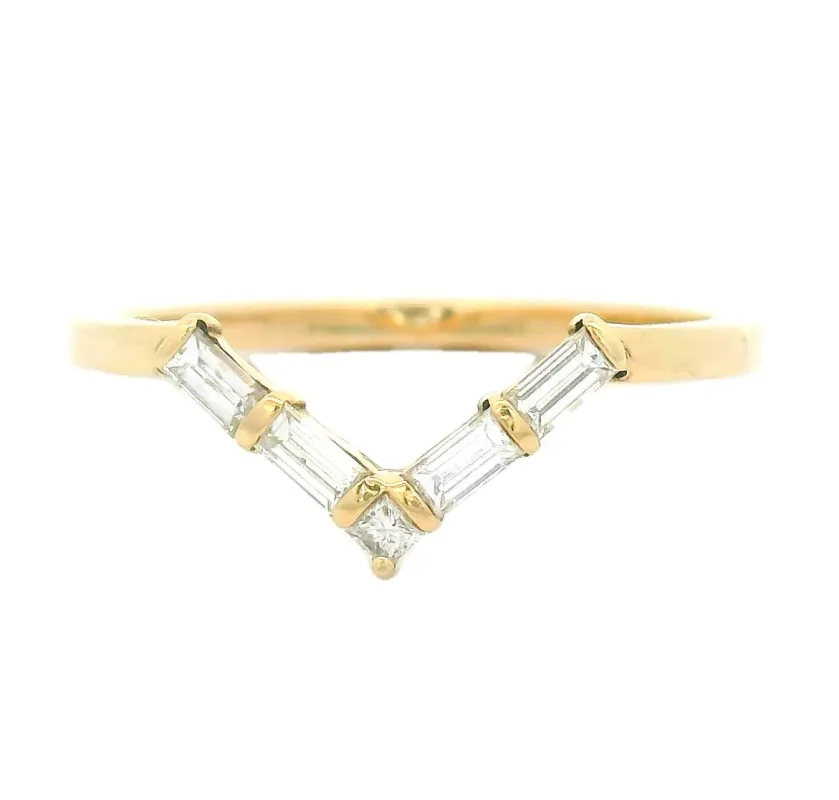 The Alma White Diamond Baguette Band made by Young In The Mountains