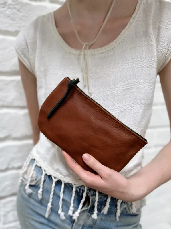 Lauri Large Leather Wallet: Chestnut sold by Eleven Thirty