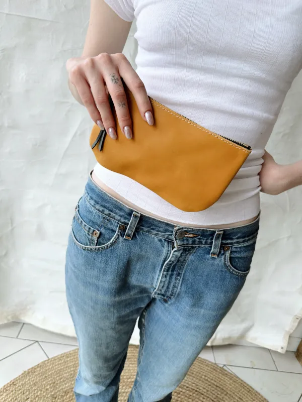 Lauri Large Leather Wallet: Straw sold by Eleven Thirty