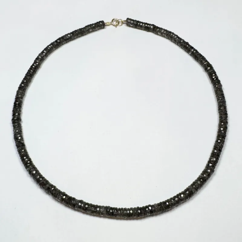 rutilated quartz heishi cut necklace made by Theodosia
