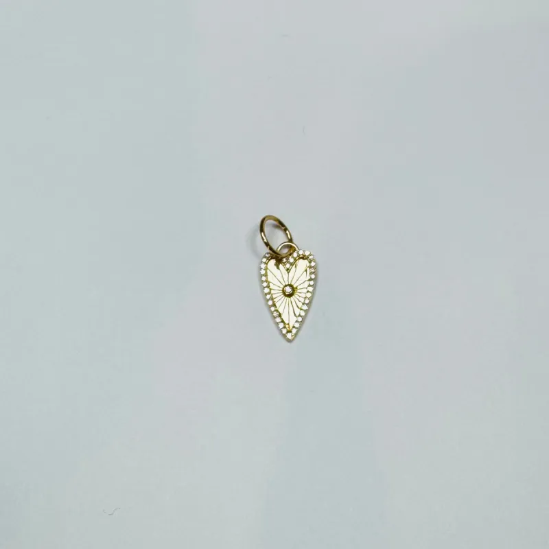 small elongated, fluted heart pendant sold by Theodosia