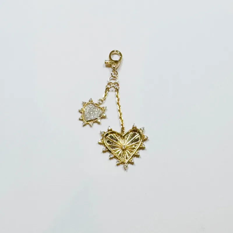 double heart charm pendant sold by Theodosia