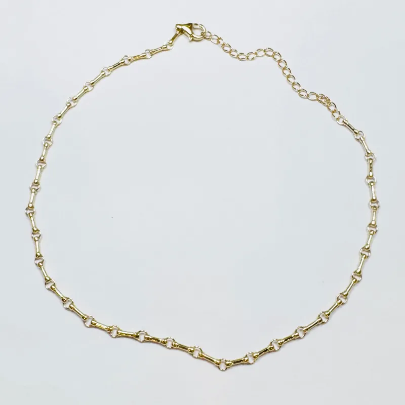 bar link choker, 14k gold sold by Theodosia