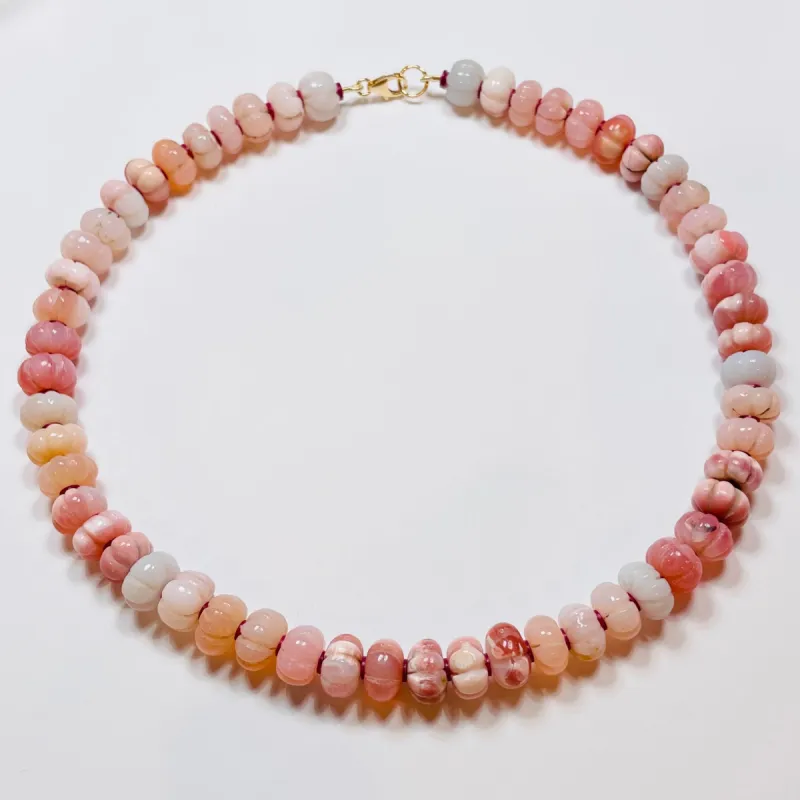 carved cranberry candy necklace sold by Theodosia