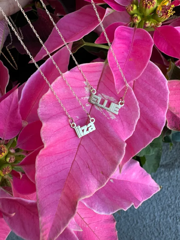 custom nameplate necklace sold by Theodosia