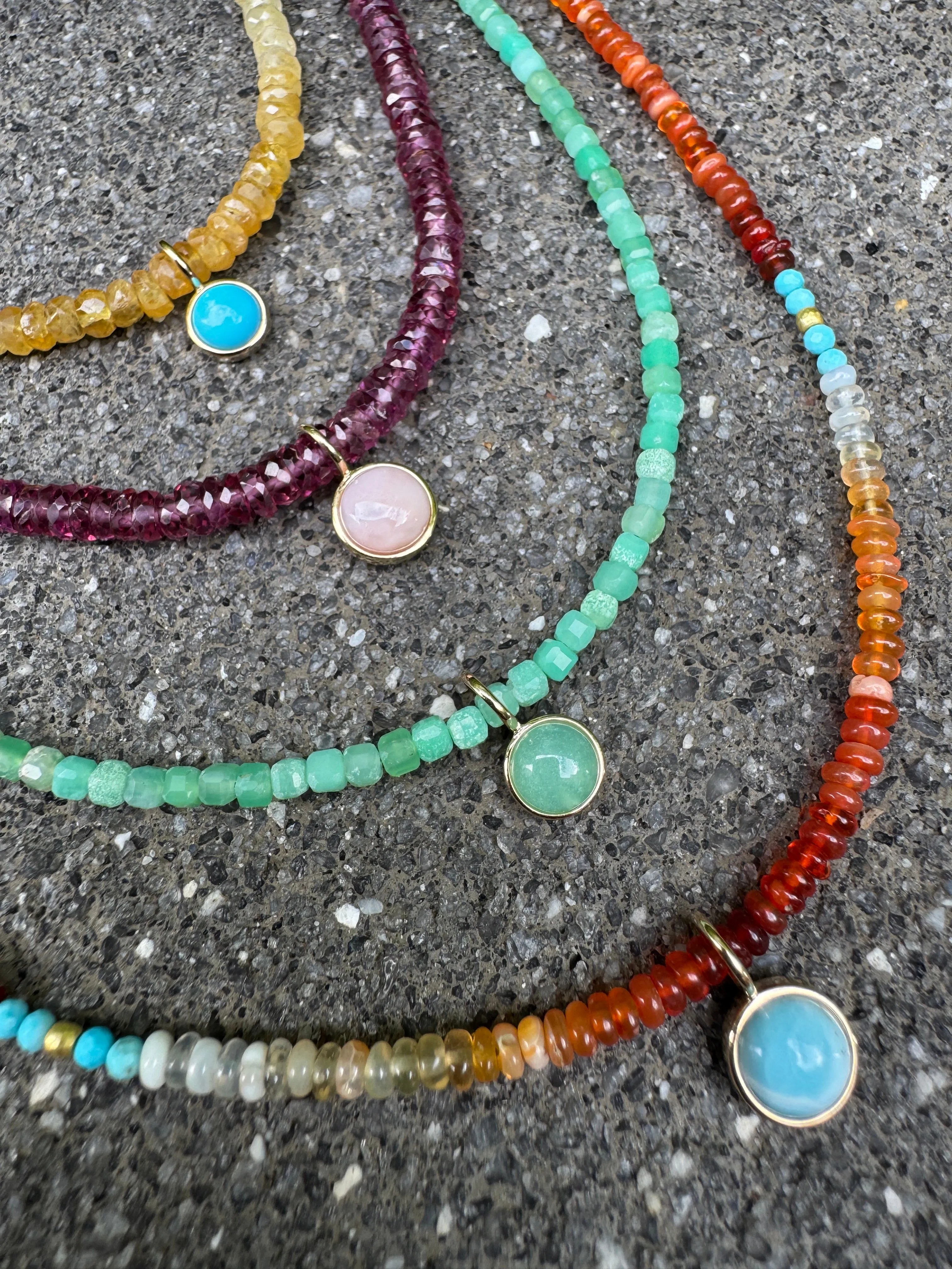 bezel gemstone necklace sold by Theodosia product image thumbnail 3