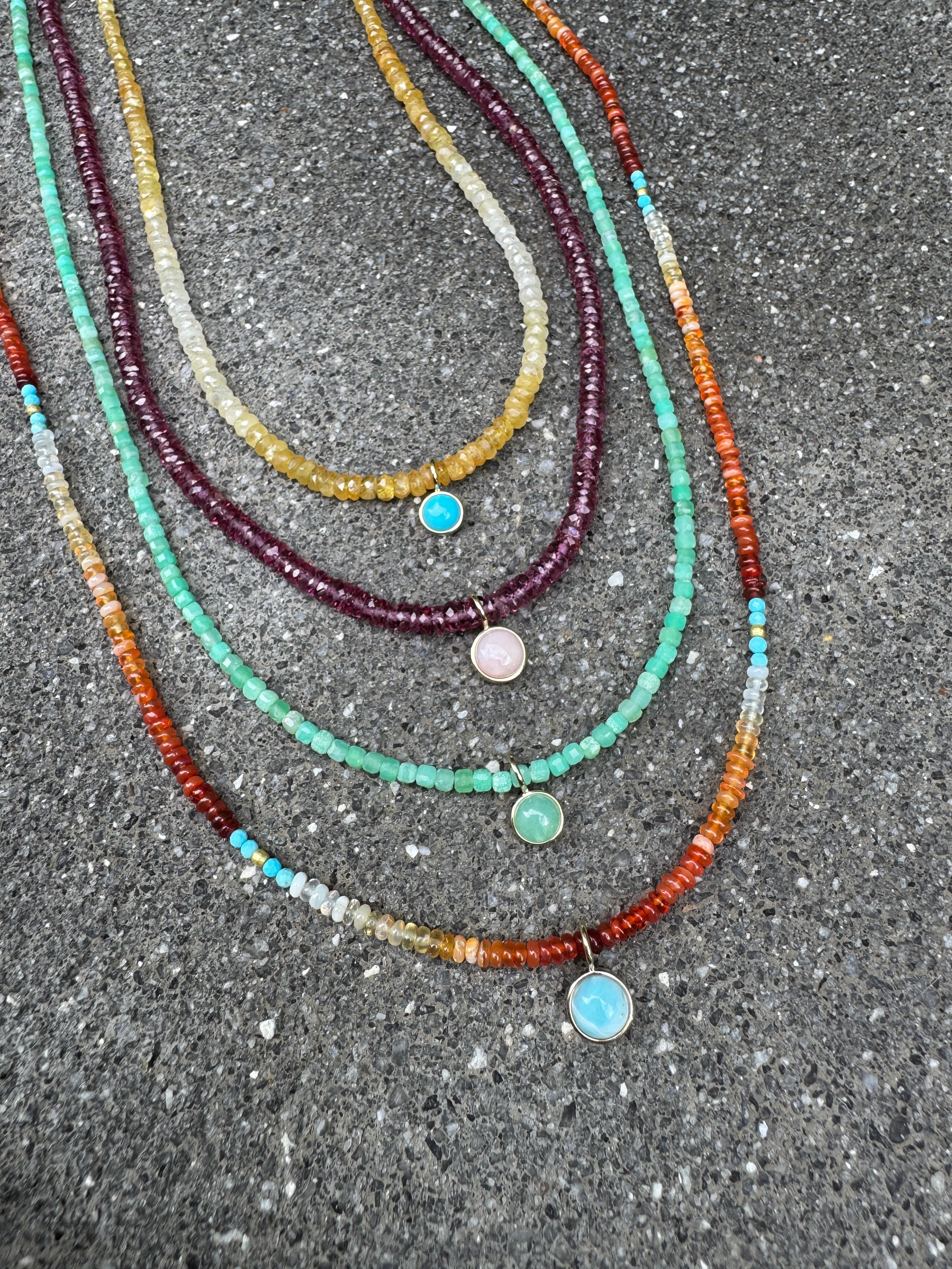 bezel gemstone necklace sold by Theodosia product image thumbnail 2