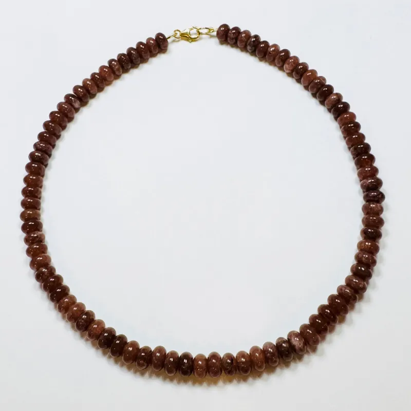 root beer agate candy necklace sold by Theodosia