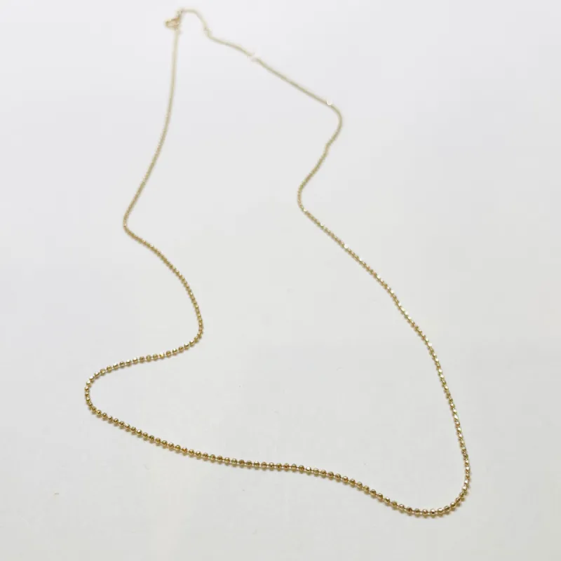14 k gold faceted ball chain, 1 mm sold by Theodosia