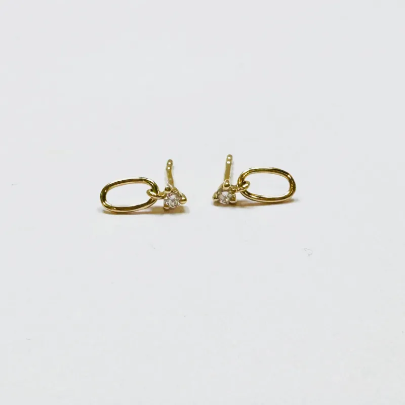 diamond link studs sold by Theodosia