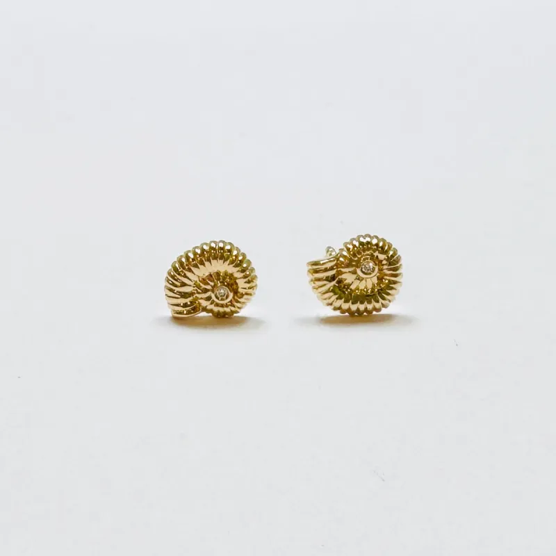 Nautilus shell studs made by Theodosia
