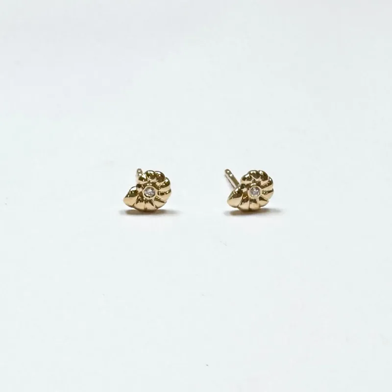 Nautilus shell studs sold by Theodosia