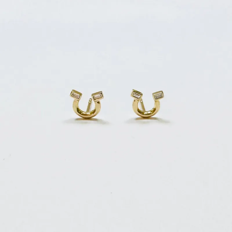 baguette horseshoe studs sold by Theodosia