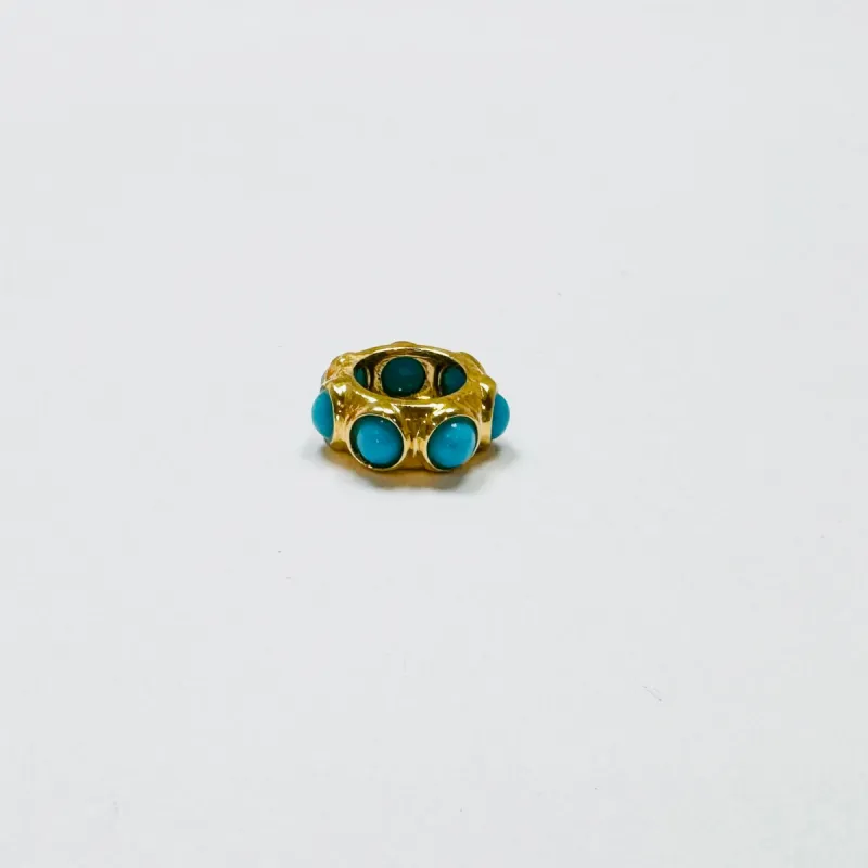 turquoise gypsy barrel bead charm, 14 mm sold by Theodosia
