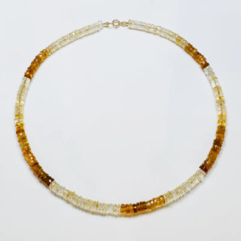 butter pecan citrine heishi candy necklace sold by Theodosia
