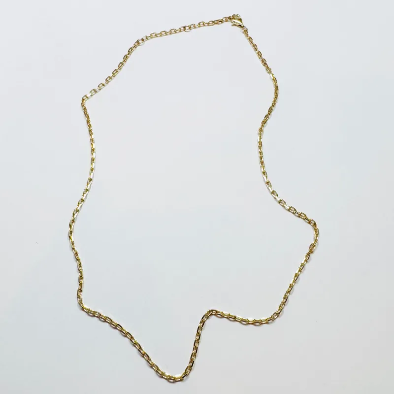 mirror cut chain, 6mm x 2mm 14k gold sold by Theodosia